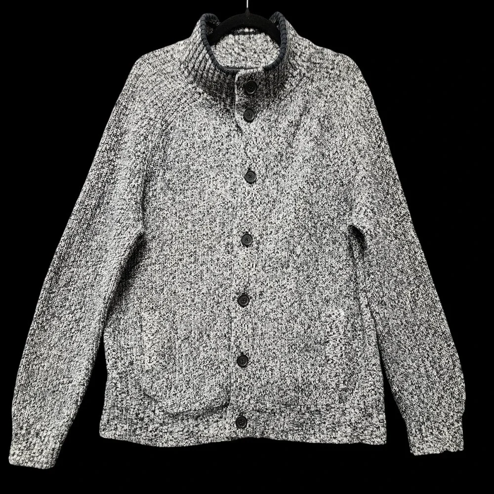 Banana‎ Republic Cardigan Sweater Mens Large (Fits as Medium) Heavy Knit Cotton